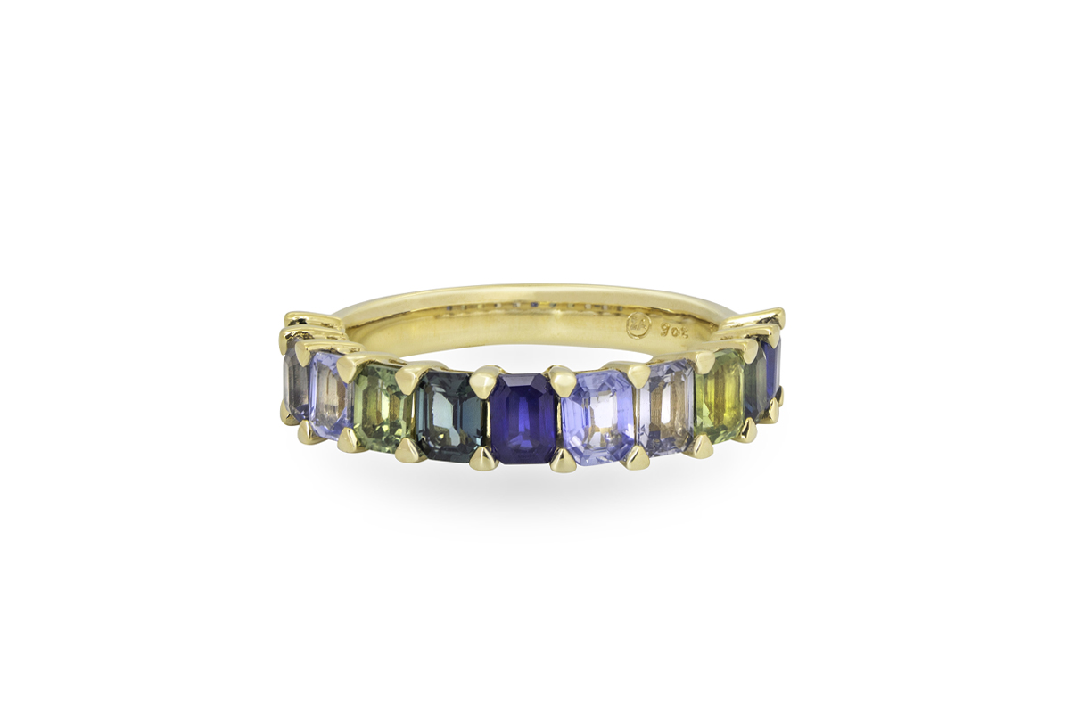 Blue stone ring flat lay